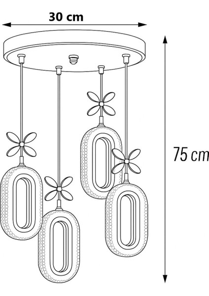 4'lü Gold Renkli Kumandalı 3 Renk LED Modern Avize, Şık ve Şık Tasarım fırsatları