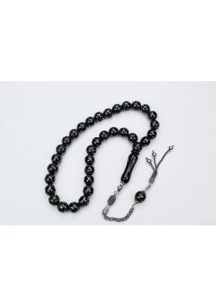 Oltu Taşı Küre Çember Yön Işlemeli Tespih