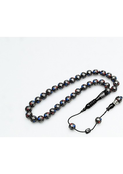 Oltu Taşı Çift Renk Damla Karpuz Işlemeli Tespih