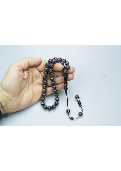 Oltu Taşı Çift Renk Damla Karpuz Işlemeli Tespih modelleri