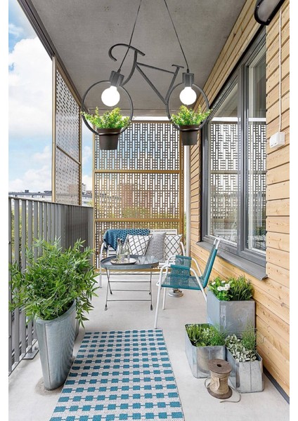 Siyah Metal Sarkıt Çiçeklik, Balkon ve Kafe Dekoru Için Şık ve Modern Tasarım