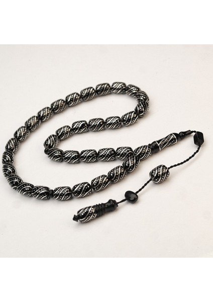 Oltu Taşı Çeşmi Arası Çeşmi Işlemeli Tespih