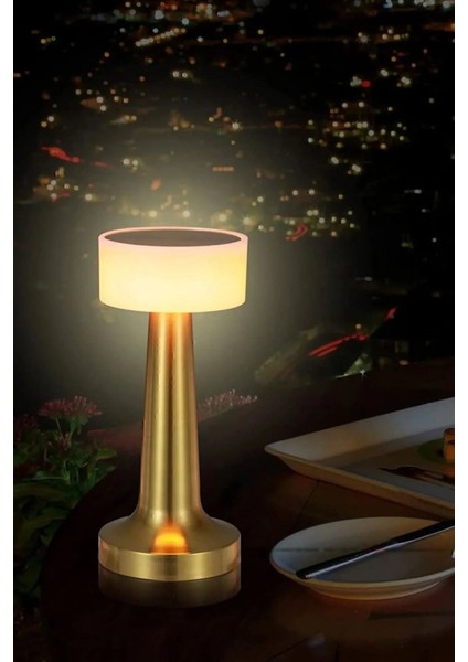 Dekoratif Şarjlı Dokunmatik LED Masa Lambası USB Kablolu Abajur ve Gece Lambası CT-8436