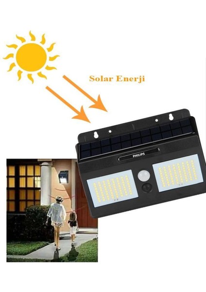 10W Güneş Enerjili Duvar Aydınlatması, Dış Mekan, Sensörlü, Beyaz Işık, Siyah modelleri