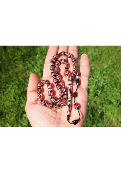 Arpa Model Oltu Taşı onlu Karpuz Işlemeli Tespih modelleri