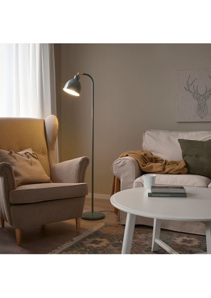 Gri-Yeşil Yer ve Okuma Lambası, 38X27X22 Cm, Şık ve Kullanışlı Tasarım modelleri