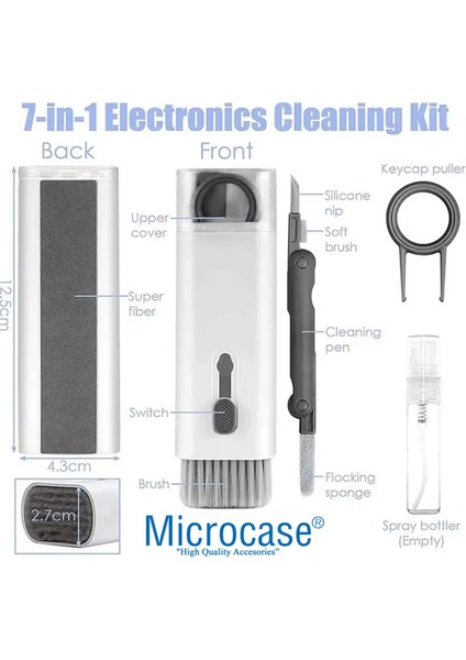 7in1 Çok Fonksiyonlu Elektronik Temizleme ve Fırça Seti, Pratik ve Çok Amaçlı Kullanım
