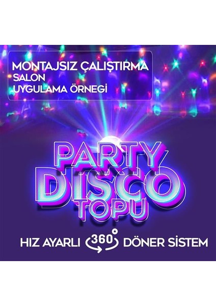 Ledx GM-0803B Sihirli LED Dönen Disko Topu Hoparlör Kablosuz Usb/mp3/bluetooth Kumandalı 360 Derece fırsatları