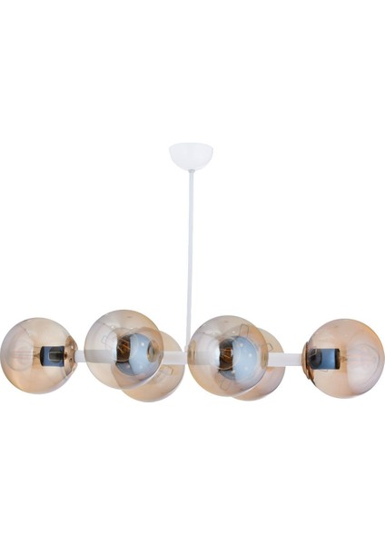 Modern Beyaz 6'lı Cam Avize, Şık ve Zarif Tasarım modelleri