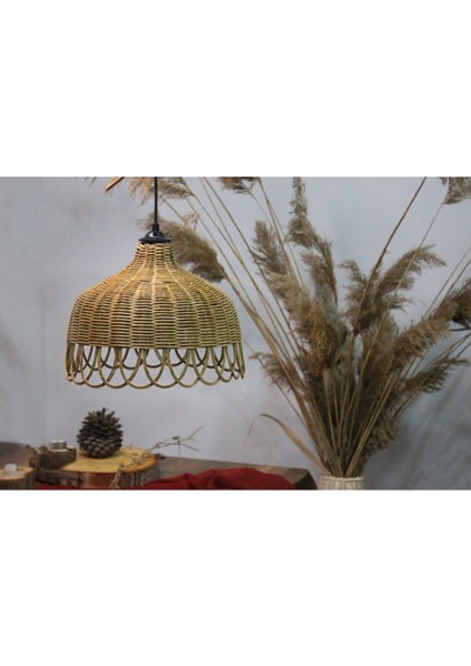 Bej Rattan Avize ile Şıklığı ve Doğal Dokunuşu Evinize Taşıyın