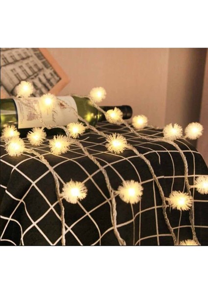 Sarı LED Ponpon ve Kar Tanesi Eklenebilir 5 Metre Dekoratif Işık, 2 Modlu Prizli fiyatları