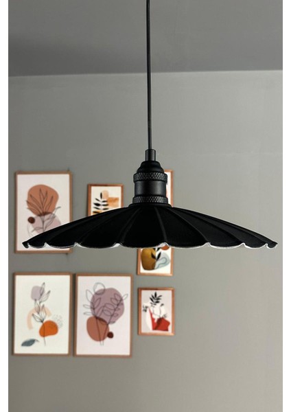 Modern Siyah Metal Sarkıt Avize, Şık ve Rustik Tasarım, Mutfak ve Cafe Dekoru Için.