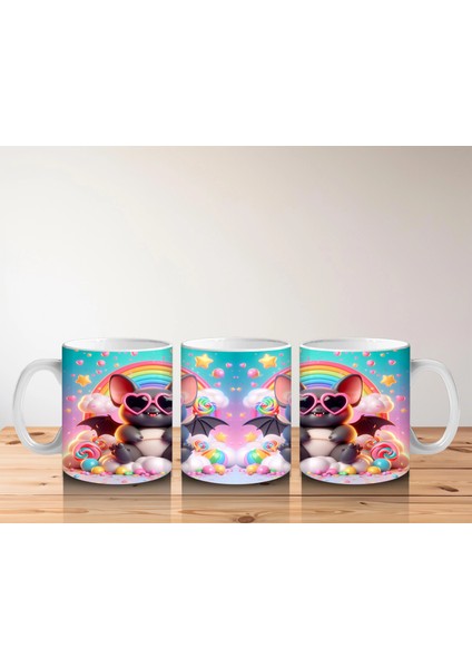 Neon Renkli Tatlı Canavarlar Figürlü Eğlenceli Cadılar Bayramı Baskılı Kupa Bardak indirimleri