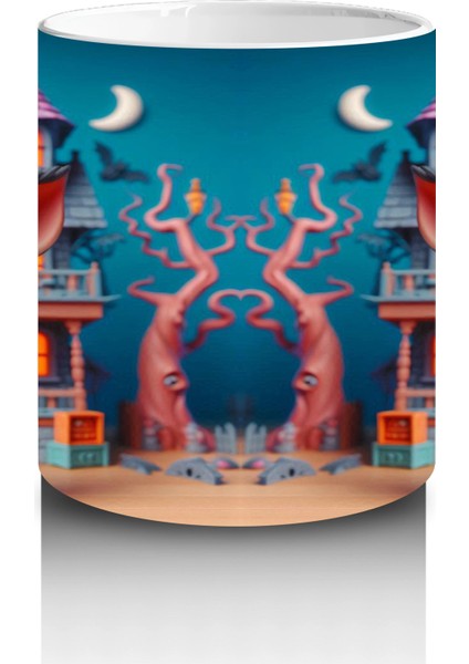 Renkli Kostümlü Sevimli Dinozor Figürlü Çocuklara Özel Cadılar Bayramı Baskılı Kupa Bardak modelleri