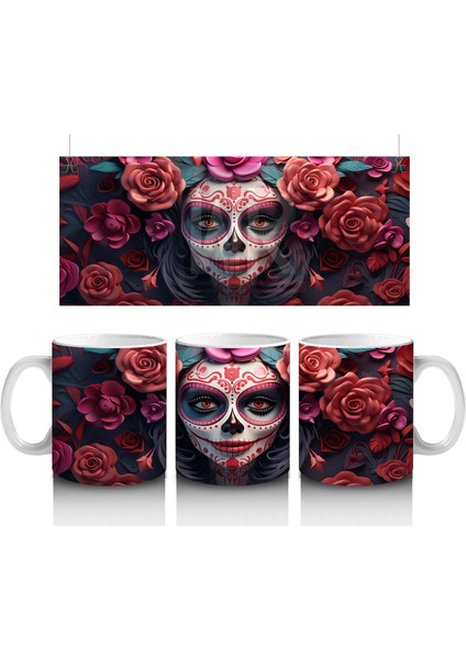 Gül Taçlı Renkli Maske – Hediyelik Kahve Kupası