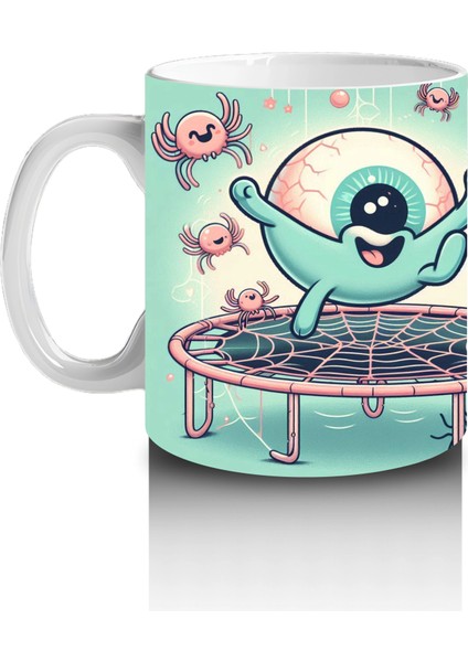 Göz Küresi Şekerlemeleriyle Süslenmiş Eğlenceli Cadılar Bayramı Baskılı Kupa Bardak fiyatları