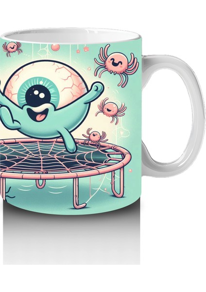 Göz Küresi Şekerlemeleriyle Süslenmiş Eğlenceli Cadılar Bayramı Baskılı Kupa Bardak fırsatları