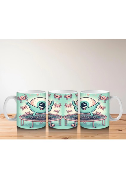 Göz Küresi Şekerlemeleriyle Süslenmiş Eğlenceli Cadılar Bayramı Baskılı Kupa Bardak indirimleri