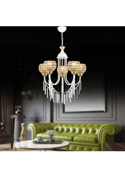 Şelale 5'li Optigon Kafa Kristal Avize, Şık ve Parlak Dekoratif Aydınlatma Seçeneği fiyatları