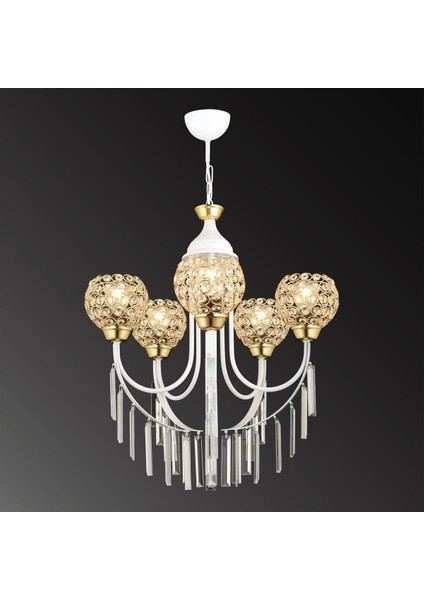 Şelale 5'li Optigon Kafa Kristal Avize, Şık ve Parlak Dekoratif Aydınlatma Seçeneği fırsatları