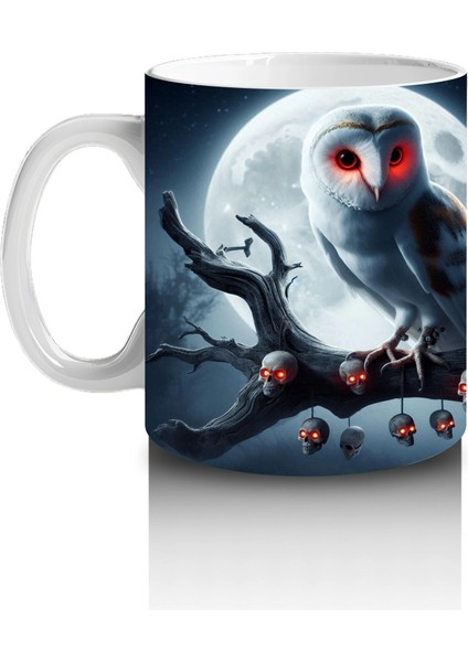 Ay Işığında Sırt Sırta Vampir Kadınlar Figürlü Gotik Cadılar Bayramı Baskılı Kupa Bardak fiyatları