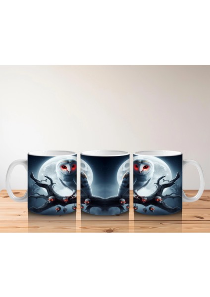 Ay Işığında Sırt Sırta Vampir Kadınlar Figürlü Gotik Cadılar Bayramı Baskılı Kupa Bardak indirimleri