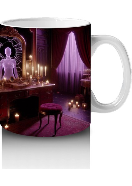 Gotik Şamdanlı Saray Salonunda Cadı Ayini Temalı Cadılar Bayramı Baskılı Kupa Bardak fırsatları