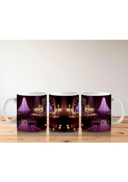 Gotik Şamdanlı Saray Salonunda Cadı Ayini Temalı Cadılar Bayramı Baskılı Kupa Bardak indirimleri