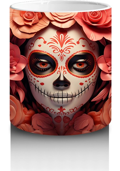 Kan Kırmızısı Gül Denizinde Kafatası – Hediyelik Kahve Kupası modelleri