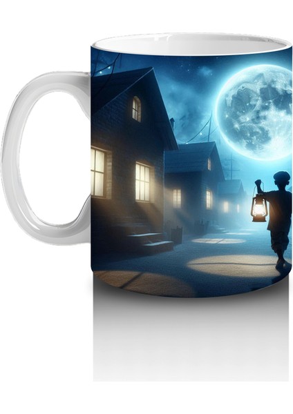 Büyülü Işık Halkasında Ayin Yapan Silüet Figürlü Cadılar Bayramı Baskılı Kupa Bardak fiyatları