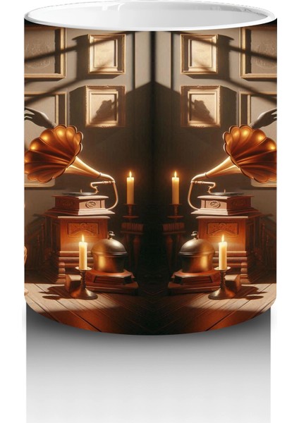 Büyü Kitabı Okuyan Fare Figürlü Tatlı Cadılar Bayramı Baskılı Kupa Bardak modelleri