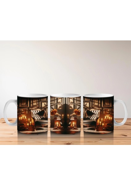 Büyü Kitabı Okuyan Fare Figürlü Tatlı Cadılar Bayramı Baskılı Kupa Bardak indirimleri