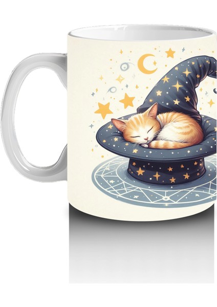 Cadı Şapkası ve Mum Işığı Figürlü Minimal Cadılar Bayramı Baskılı Kupa fiyatları