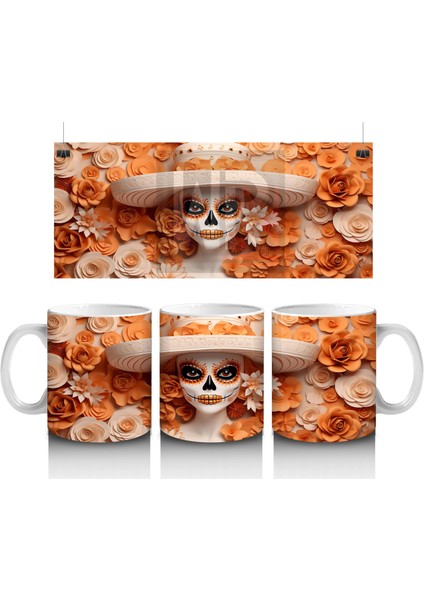 Bej ve Karamel Tonlarında Şapkalı Ruh – Hediyelik Kahve Kupası