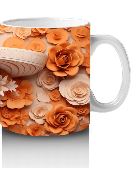 Bej ve Karamel Tonlarında Şapkalı Ruh – Hediyelik Kahve Kupası fırsatları