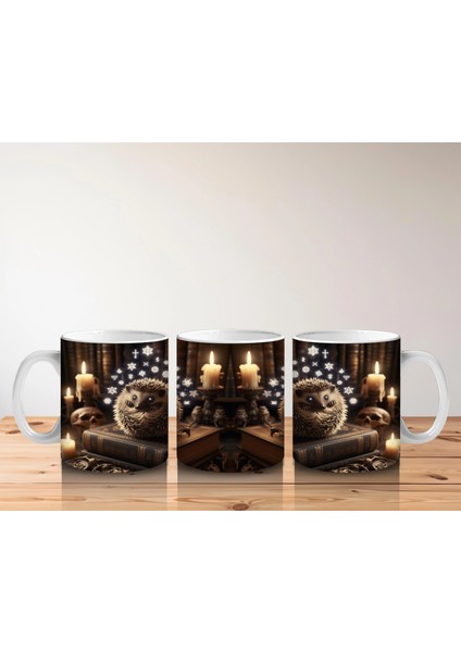 Mum Işığında Kafatası ve Kitaplarla Gotik Cadılar Bayramı Baskılı Kupa indirimleri