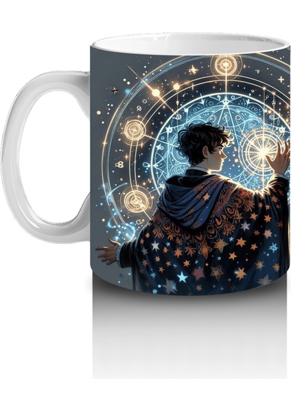 Işıklı Pencereden Bakan Cadı Kız Figürlü Mistik Cadılar Bayramı Baskılı Kupa Bardak fiyatları