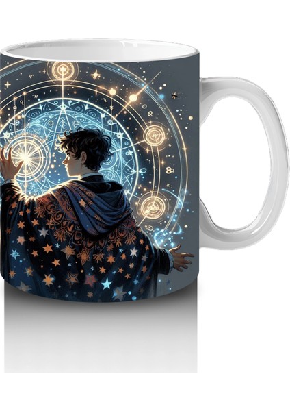 Işıklı Pencereden Bakan Cadı Kız Figürlü Mistik Cadılar Bayramı Baskılı Kupa Bardak fırsatları