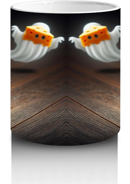 Kuru Kafalı Şamdanlar ve Gotik Mum Işıklarıyla Cadılar Bayramı Baskılı Kupa Bardak modelleri