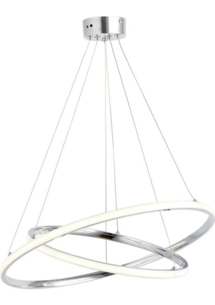 Modern Yuvarlak Krom Sarkıt Avize, 2'li ve 3'lü LED Aydınlatma Seçenekleriyle