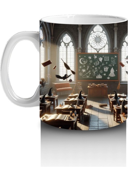 Mum Işıklı Mezarlık Desenli Gotik Cadılar Bayramı Baskılı Kupa Bardak fiyatları