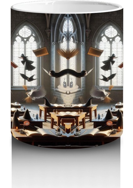 Mum Işıklı Mezarlık Desenli Gotik Cadılar Bayramı Baskılı Kupa Bardak modelleri