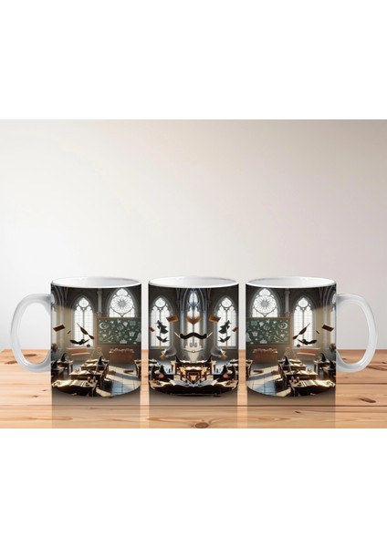 Mum Işıklı Mezarlık Desenli Gotik Cadılar Bayramı Baskılı Kupa Bardak indirimleri
