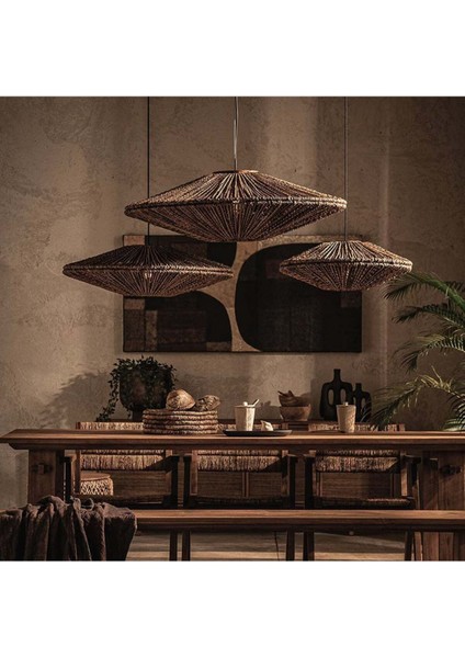 Kahverengi Rattan Sarkıt Işık, Doğal ve Şık Aydınlatma Seçeneği