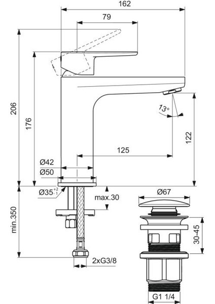 Ideal Standard Cerafine Lavabo Bataryası, Mat Pembe BD131RO fırsatları