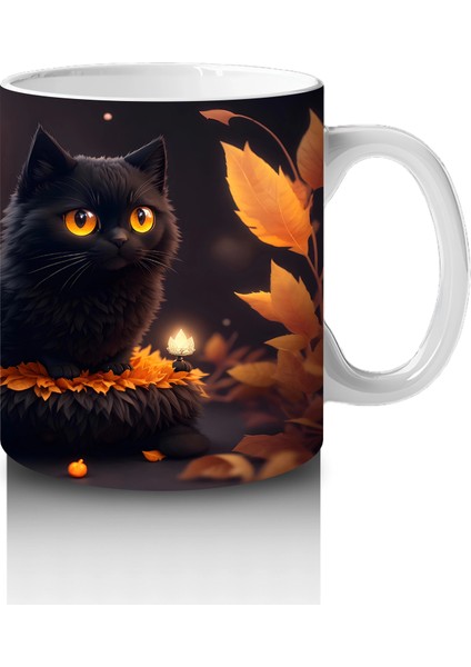 Karanlıkta Parlayan Cadı Kedi – Hediyelik Kahve Kupası fırsatları