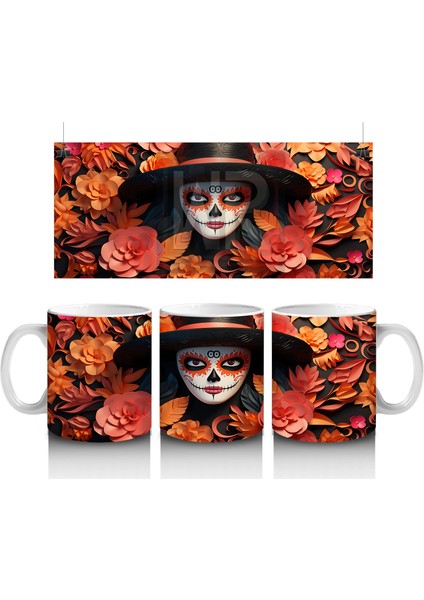 Gül Denizi Içinde Siyah Şapkalı Ruh – Hediyelik Kahve Kupası