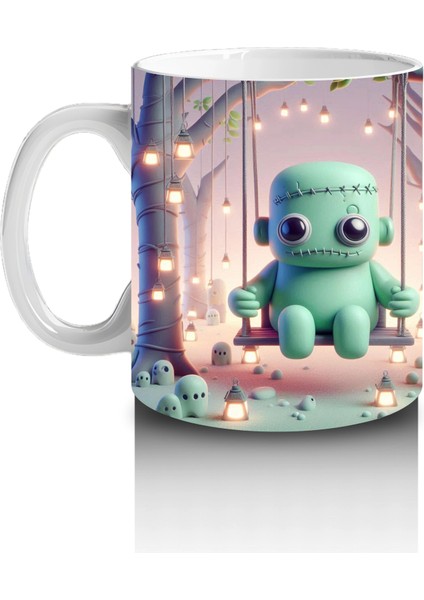 Sevimli Dinozor Kostümlü Çocuklara Özel Tatlı Cadılar Bayramı Baskılı Kupa fiyatları