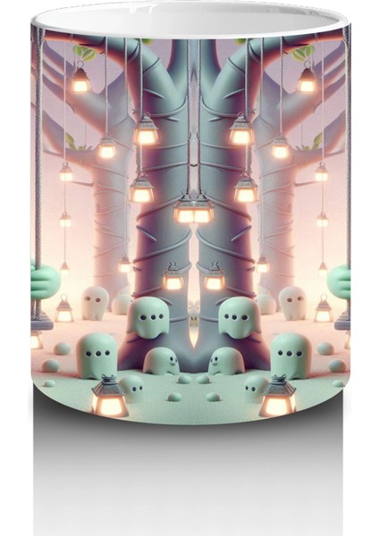 Sevimli Dinozor Kostümlü Çocuklara Özel Tatlı Cadılar Bayramı Baskılı Kupa modelleri