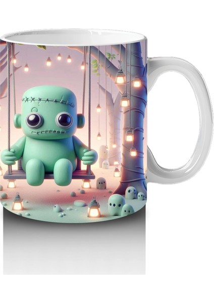 Sevimli Dinozor Kostümlü Çocuklara Özel Tatlı Cadılar Bayramı Baskılı Kupa fırsatları